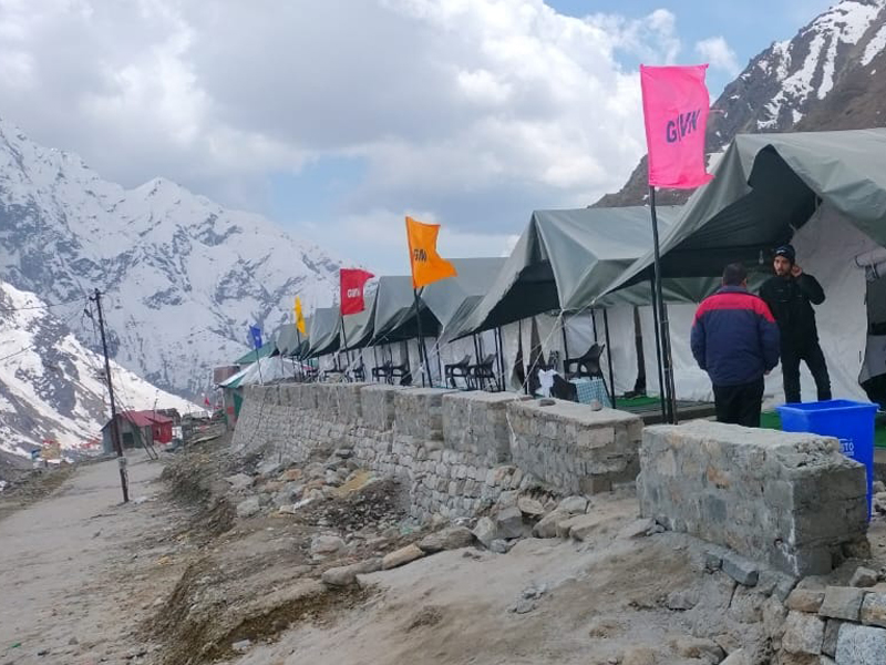 GMVN Kedarnath Himlok Tent Colony ground bedded C Bath